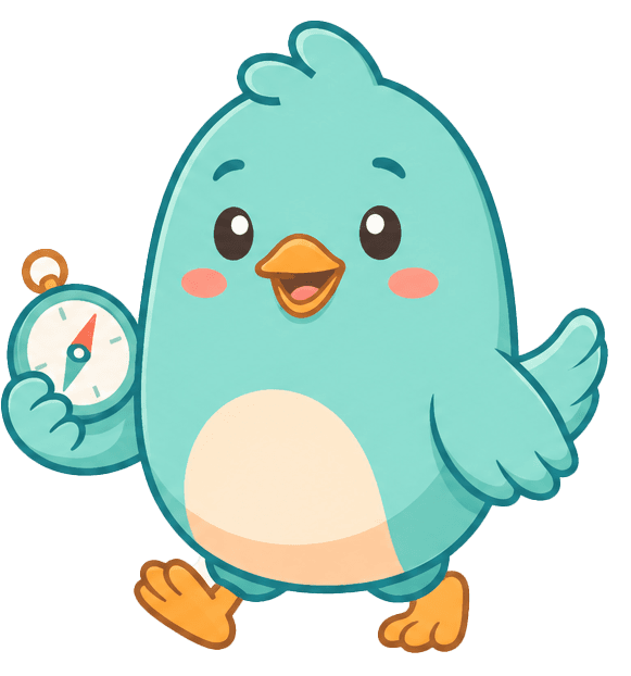 Voli holding a compass